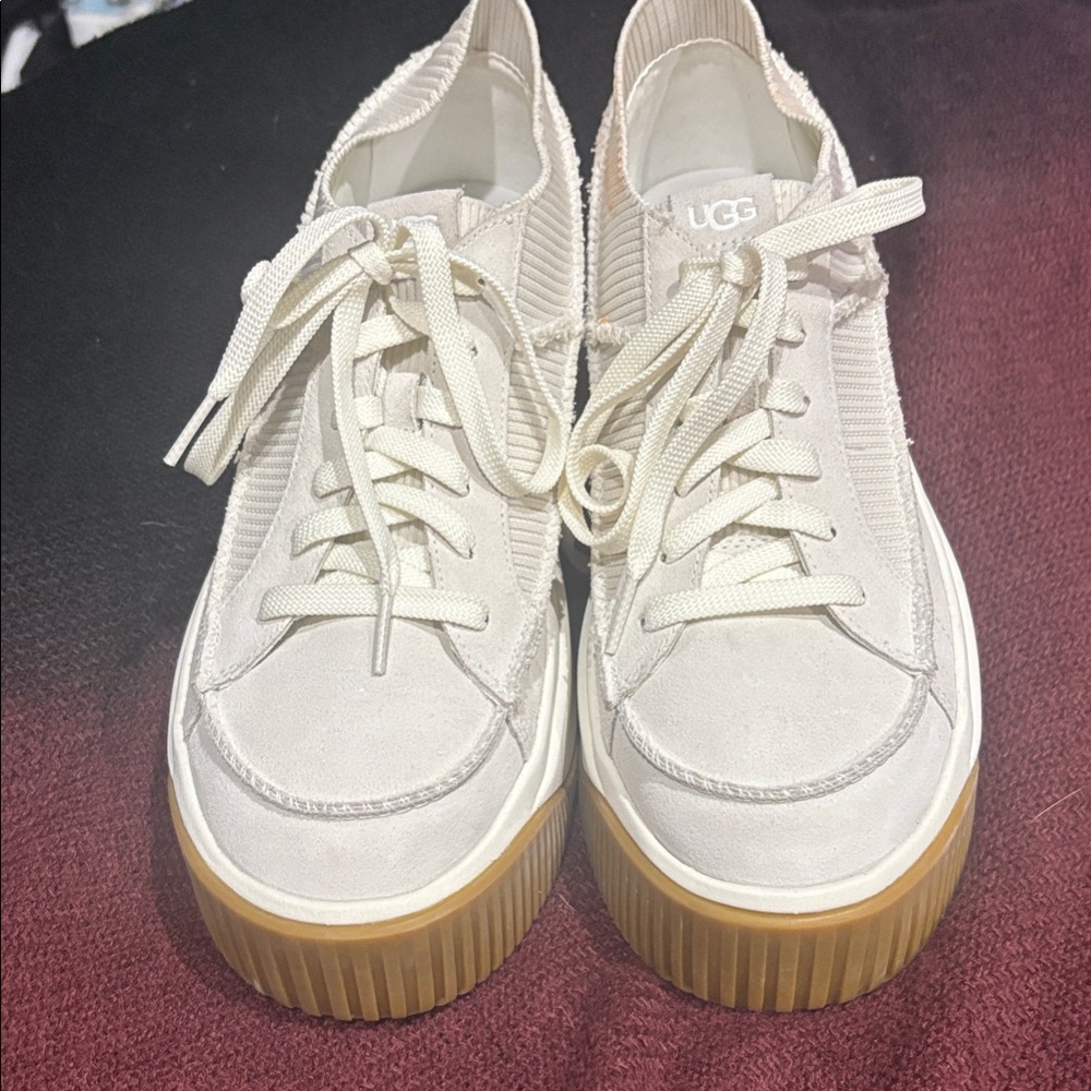 UGG Women's White and Tan Sneakers